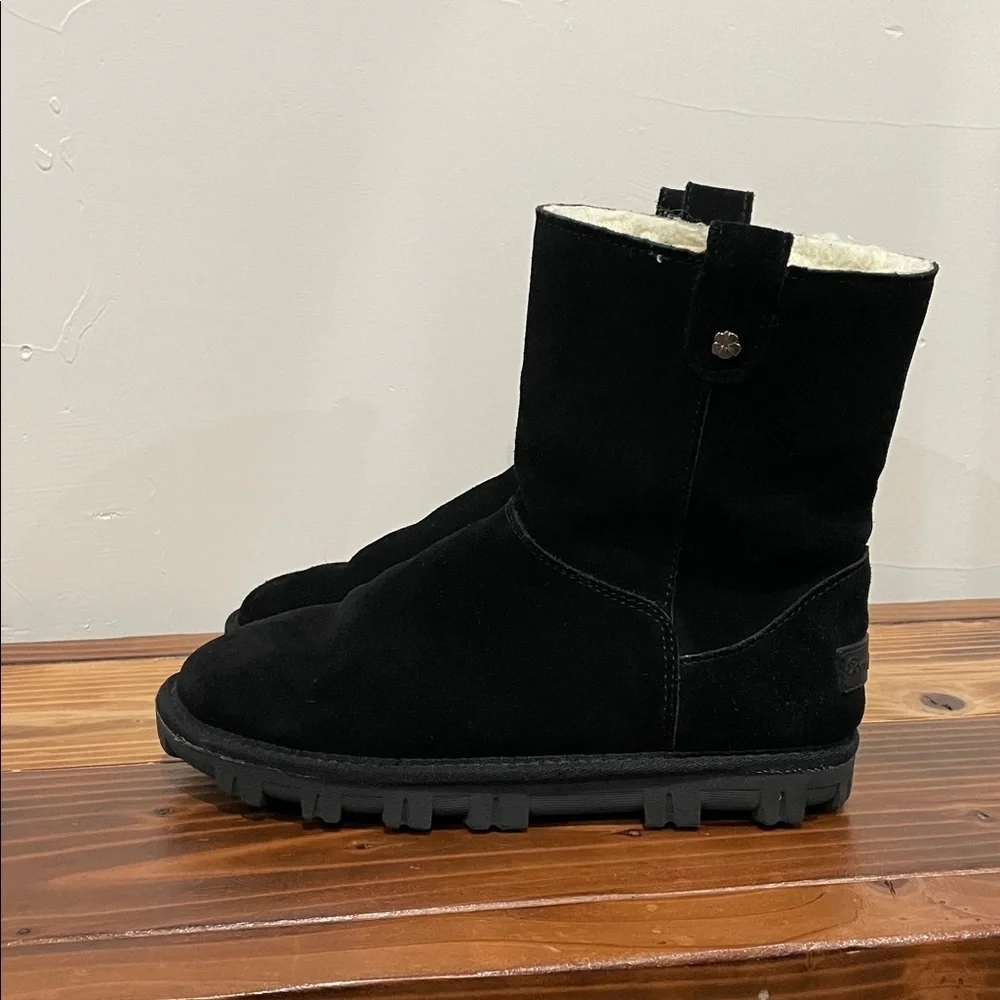 Tommy Bahama Fur Lined Boots Black Suede Size 8 Warm Winter Snow Boots